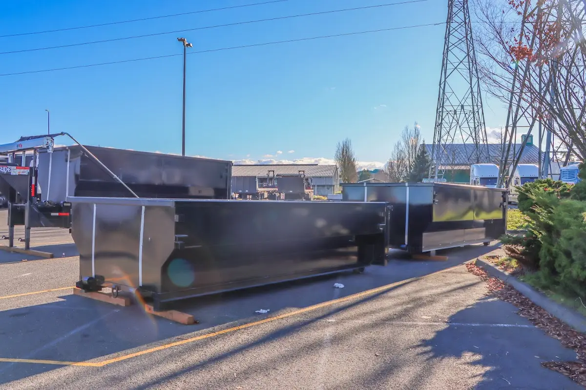 Roll-off dumpster ready for waste disposal at job site for Roofing Dumpster Rental in Eldorado at Santa Fe